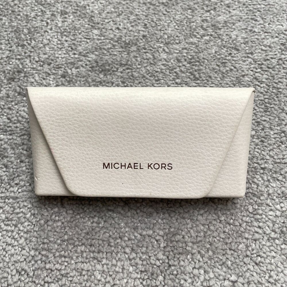 Michael Kors Hard Shell Eye Glass Sunglasses Case W/ Micro Fiber Clothes White